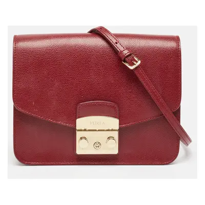 Furla Red Leather Metropolis Shoulder Bag