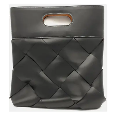 Bottega Veneta Black Leather Small Slip Tote Bag