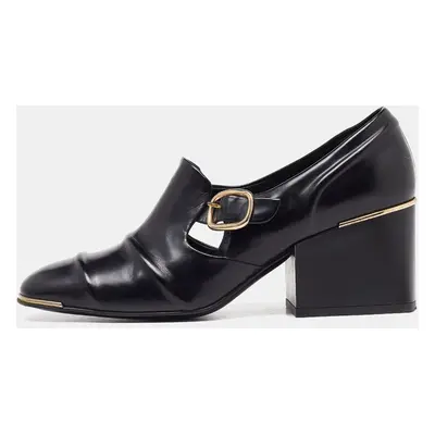 Balenciaga Black Leather Loafer Pumps Size