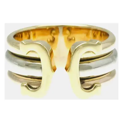 Cartier 18K Yellow Gold, Rose Gold and White Gold C De Cartier Band Ring EU