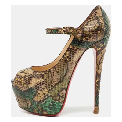 Christian Louboutin Multicolor Python Leather Lady Highness Pumps Size