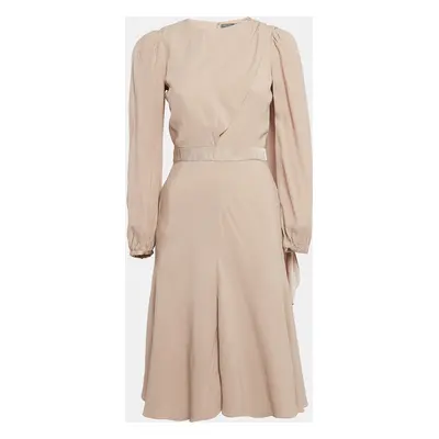 Alexander McQueen Tan Crepe Drape Style Short Dress