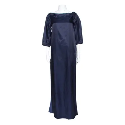 Kenzo Navy Blue Cotton Blend Maxi Dress