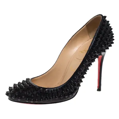 Christian Louboutin Black Leather Fifi Spike Pumps Size