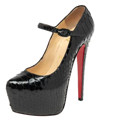 Christian Louboutin Black Python Leather Daffodile Pumps Size