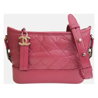 Chanel Pink Leather Gabrielle Shoulder Bags