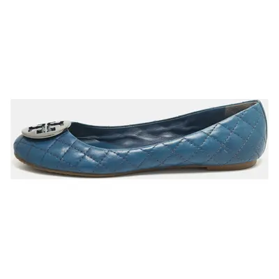 Tory Burch Blue Leather Ballet Flats Size