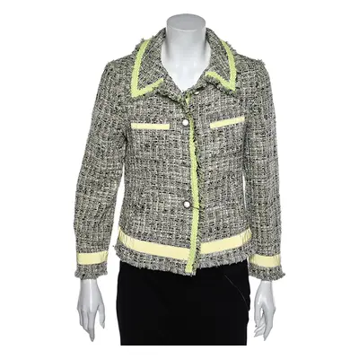 Moschino Cheap and Chic Multicolor Tweed Button Front Jacket