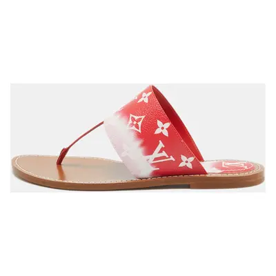 Louis Vuitton Red Monogram Escale Canvas Palma Thong Flats Size