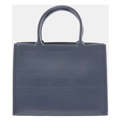 Christian Dior Leather Blue Book Tote Medium Bag