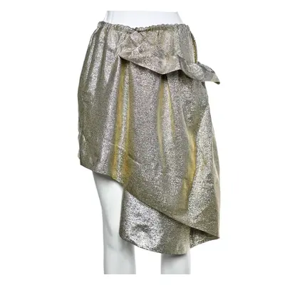 Stella McCartney Gold Lurex Gathered Brynn Asymmetric Skirt