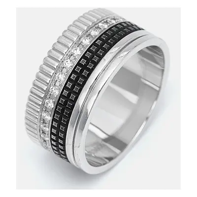 Boucheron Quatre Classique Diamond PVD 18k White Gold Ring Size