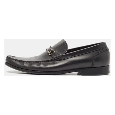 Salvatore Ferragamo Black Leather Gancini Loafers Size 45.5