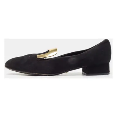 Gucci Black Suede Alma Classic Smoking Slippers Size 39.5