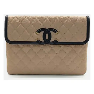 Chanel Caviar Cosmetic Flap Clutch bag