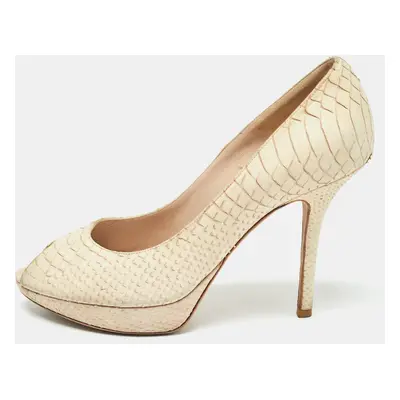 Dior Beige Python Embossed Nubuck Miss Dior Pumps Size