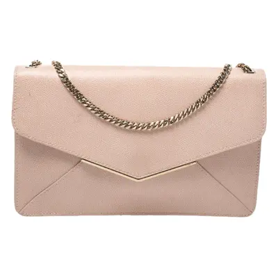 Furla Peach Leather Envelope Shoulder Bag