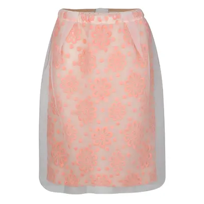 Louis Vuitton Floral Embroidered Detail Textured Skirt