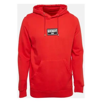 Givenchy Red Cotton Knit Hooded Sweatshirt