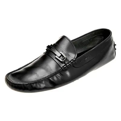 Tod's Black Leather Buckle Loafers Size 44.5