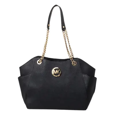 MICHAEL Michael Kors Black Leather Jet Set Tote