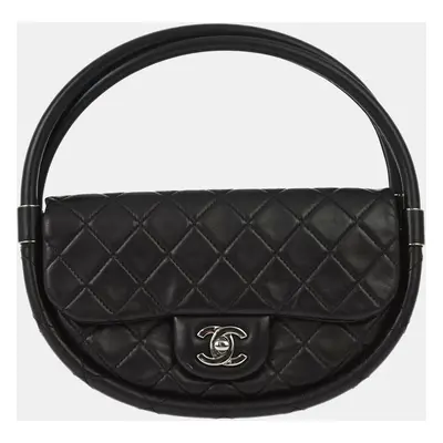 Chanel Black Lambskin Hula Hoop Handbag