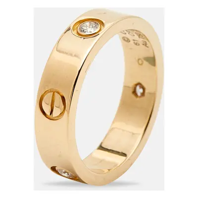 Cartier Love Diamonds 18k Yellow Gold Ring Size