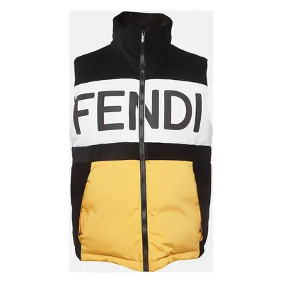 Fendi Colorblocked Corduroy and Nylon Puffer Vest