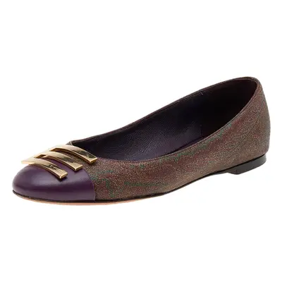 Etro Multicolor Paisley Printed Coated Canvas And Leather Ballet Flats Size