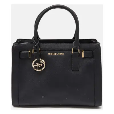 Michael Kors Black Leather Medium East West Dillon Tote