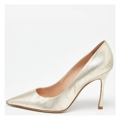 Dior Gold Leather Pointed Toe Pumps Size