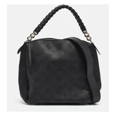 Louis Vuitton Black Monogram Mahina Leather Babylone Chain BB Bag