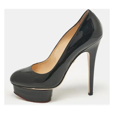 Charlotte Olympia Black Patent Leather Dolly Platform Pumps size