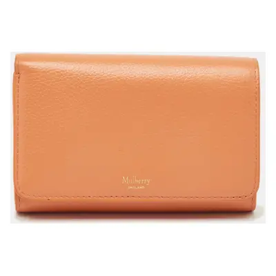 Mulberry Orange Leather Flap Continental Wallet