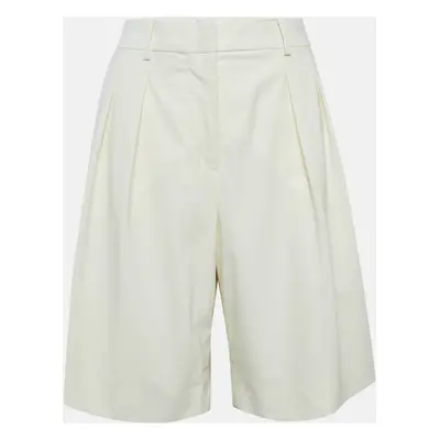 Max Mara Cream Crepe Pleated Shorts