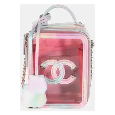 Chanel Pink PVC Patent CC North South Filigree Vanity Case