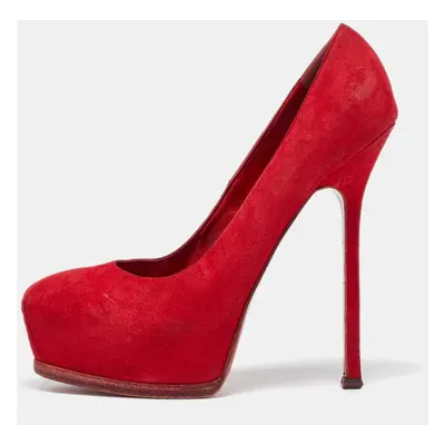 Yves Saint Laurent Red Suede Tribtoo Pumps Size