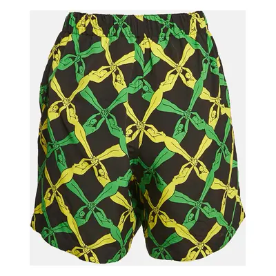 Bottega Veneta Green/Yellow Fantasia Print Crepe Short