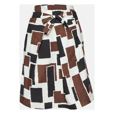 Marni Multicolor Printed Tie-Up Waist Detail Mini Skirt