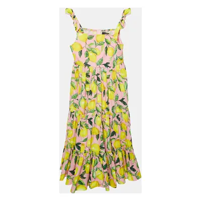 Dolce & Gabbana Pink Lemon Print Cotton Poplin Dress (11-12 Yrs)