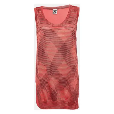 M Missoni Pink Patterned Knit Sleeveless Top