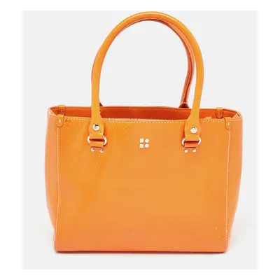 Kate Spade Orange Leather Middle Zip Tote