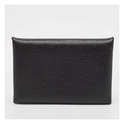 Hermès Noir Chevere Leather Calvi Card Holder