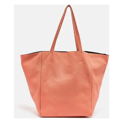 Celine Orange Leather Cabas Phantom Tote