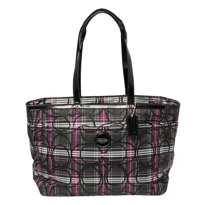 Coach Multicolor Canvas and Patent Leather Diaper Bag