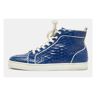 Christian Louboutin Blue Python Rantus Orlato High Top Sneakers Size 42.5