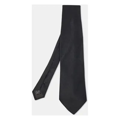 Giorgio Armani Black Dot Jacquard Pattern Silk Tie