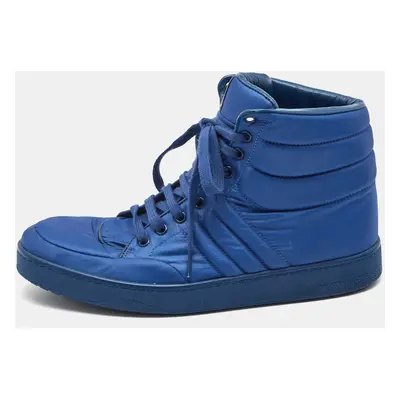 Gucci Blue Nylon Coda High Top Sneakers Size 41.5