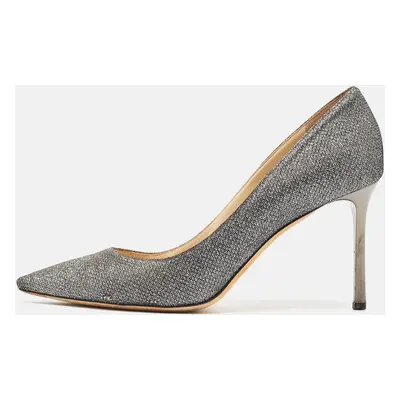 Jimmy Choo Silver Glitter Romy Pumps Size