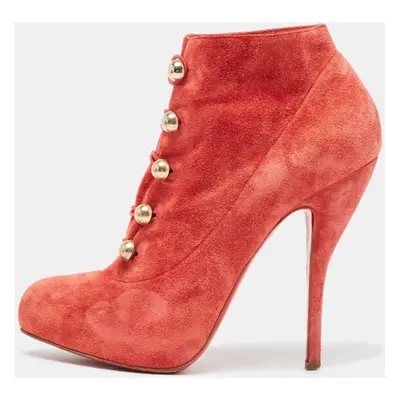 Christian Louboutin Red Suede Booties Size